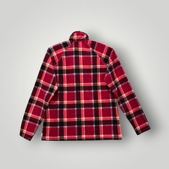 Eddie Bauer Fleece Plaid Pullover Women's Size Medium 1/4 Zip Jacket - Picture 2 of 11